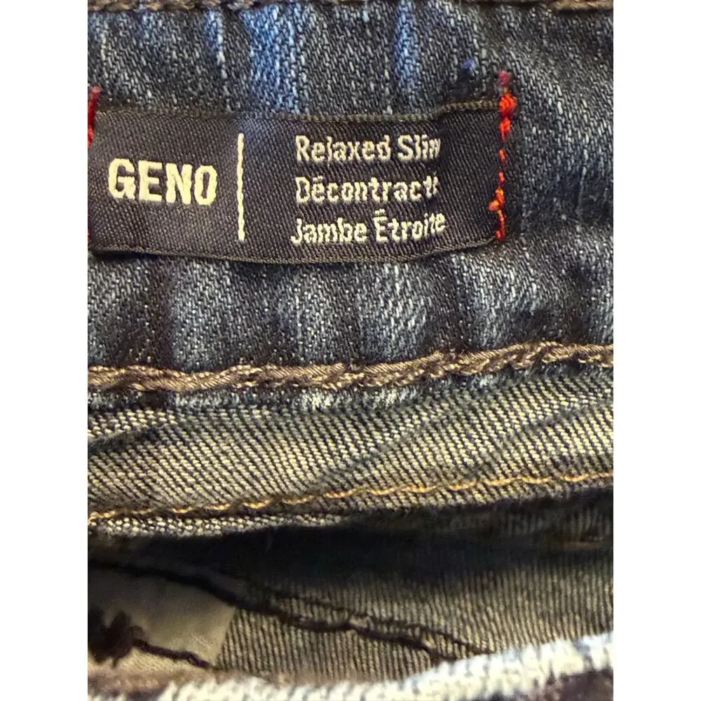 True Religion Geno Relaxed Slim Men's 38 x 33 Medium Blue Straight Jeans